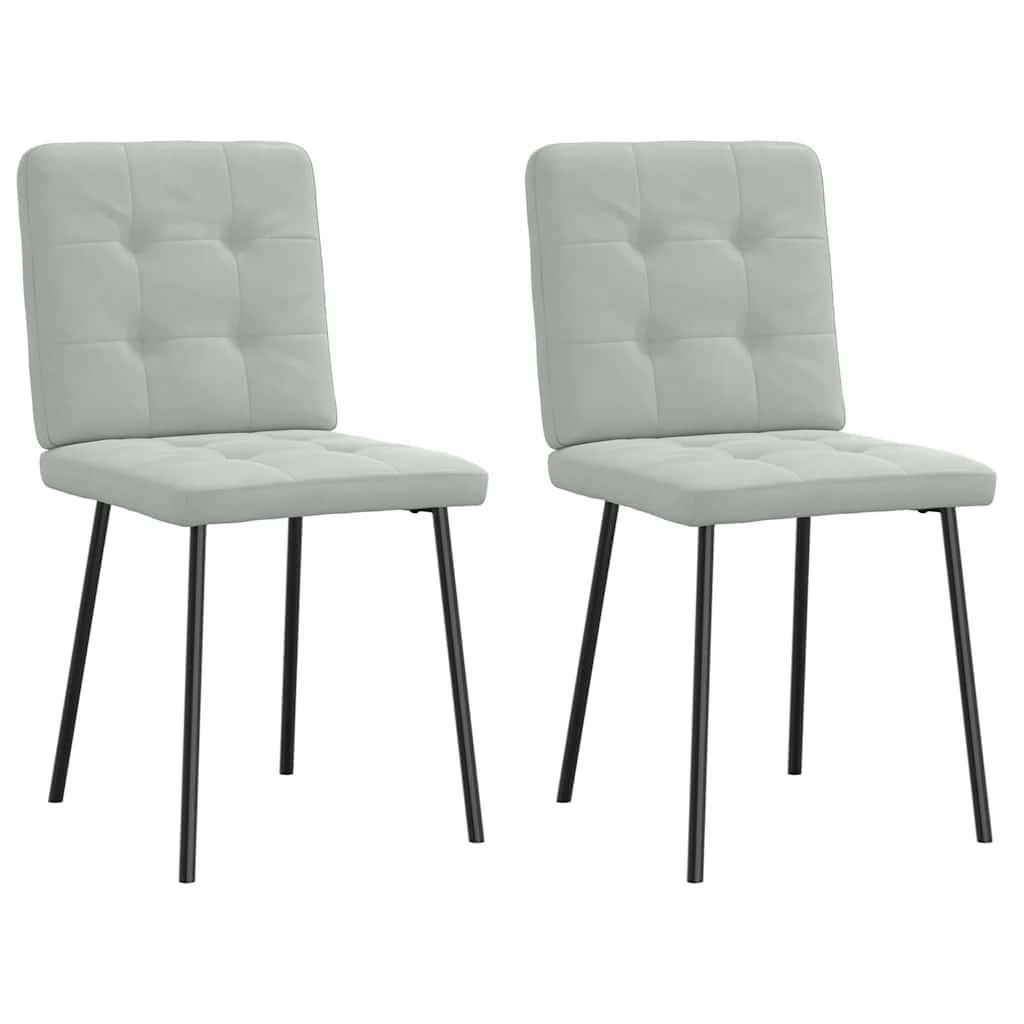 ESSZIMMERSTÜHLE 2 Stk. Hellgrau Samt 45*54*83cm - Grau, Metall (45/83/54cm) - ZMH