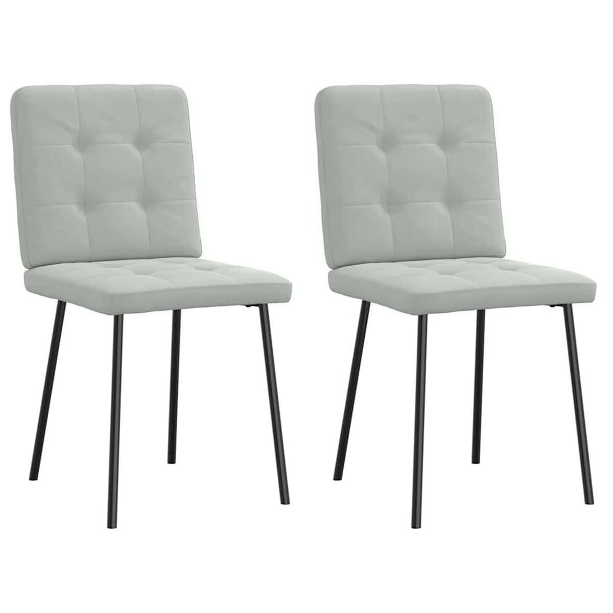 ESSZIMMERSTÜHLE 2 Stk. Hellgrau Samt 45*54*83cm - Grau, Metall (45/83/54cm) - ZMH
