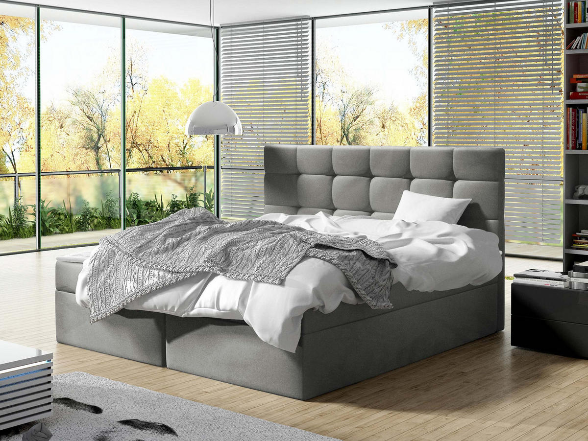 BOXBETT Luanda - H3 - Grau, Holzwerkstoff/Textil (180/200cm) - MIRJAN24