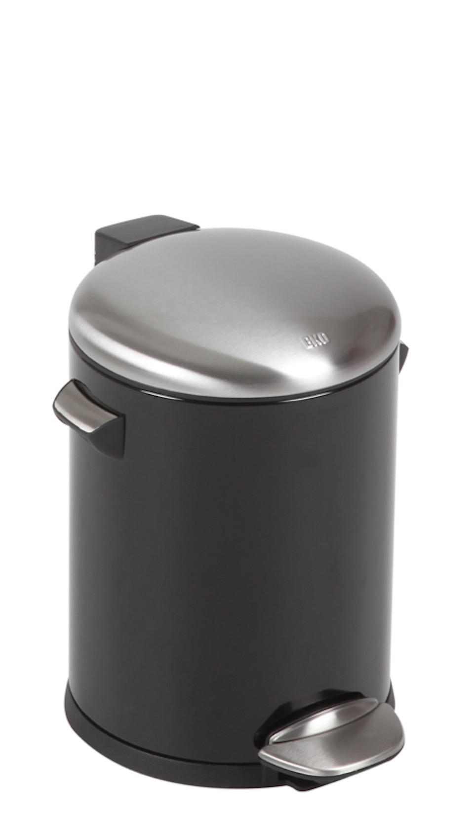 MÜLLEIMER Retro Mit Markanten Griffen und Kugelkappe 5 Liter 30 x 20,5 cm Kunststoff Inneneimer Schwarz - Schwarz, Metall (23.7/30/27.2cm) - PROREGAL