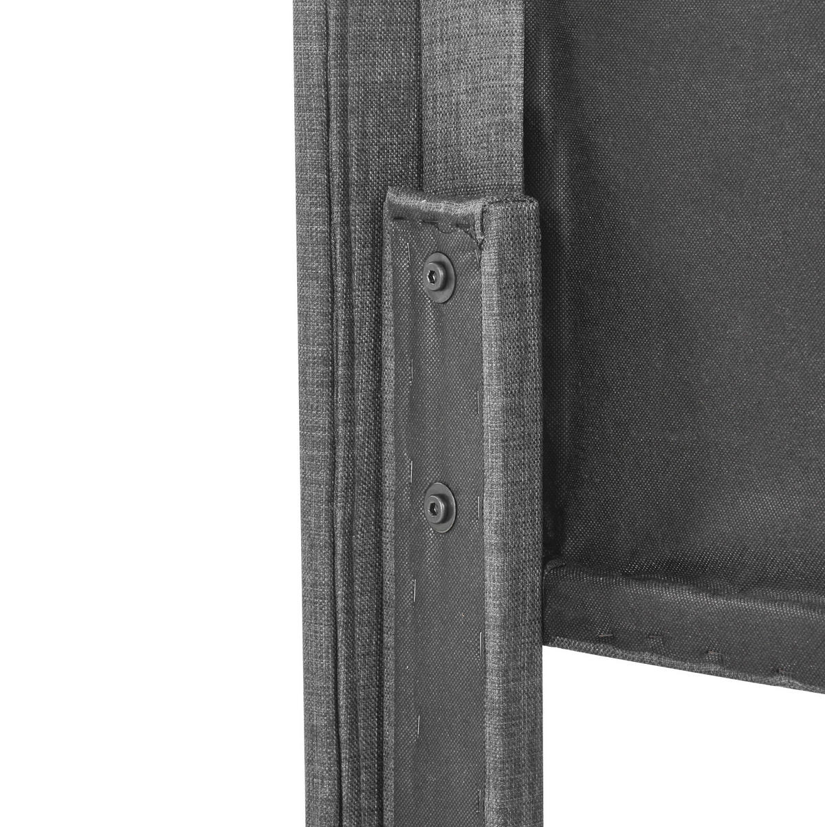 BETT mit Lattenrost 90x200 cm Leinen Grau - Grau, Metall (90/200cm) - Meubliv