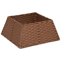 WEIHNACHTSBAUMKRAGEN 50/50/25 cm Braun Poly-Rattan - Braun, Holzwerkstoff (50/25/50cm) - vidaXL