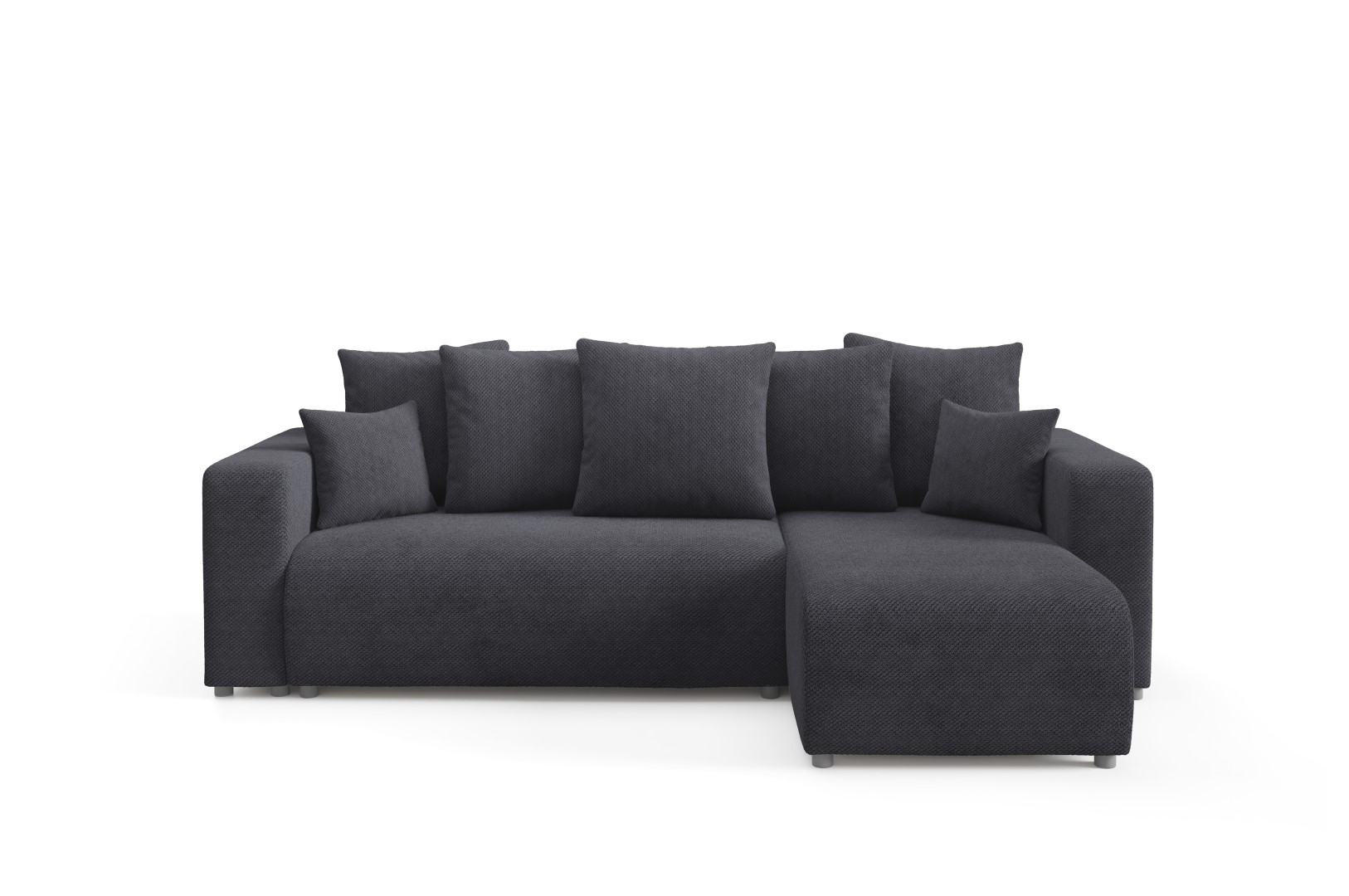 ECKSOFA mit Schlaffunktion Schwarz - Schwarz, Textil (247/145cm) - Furnisell