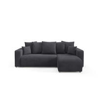 ECKSOFA mit Schlaffunktion Schwarz - Schwarz, Textil (247/145cm) - Furnisell