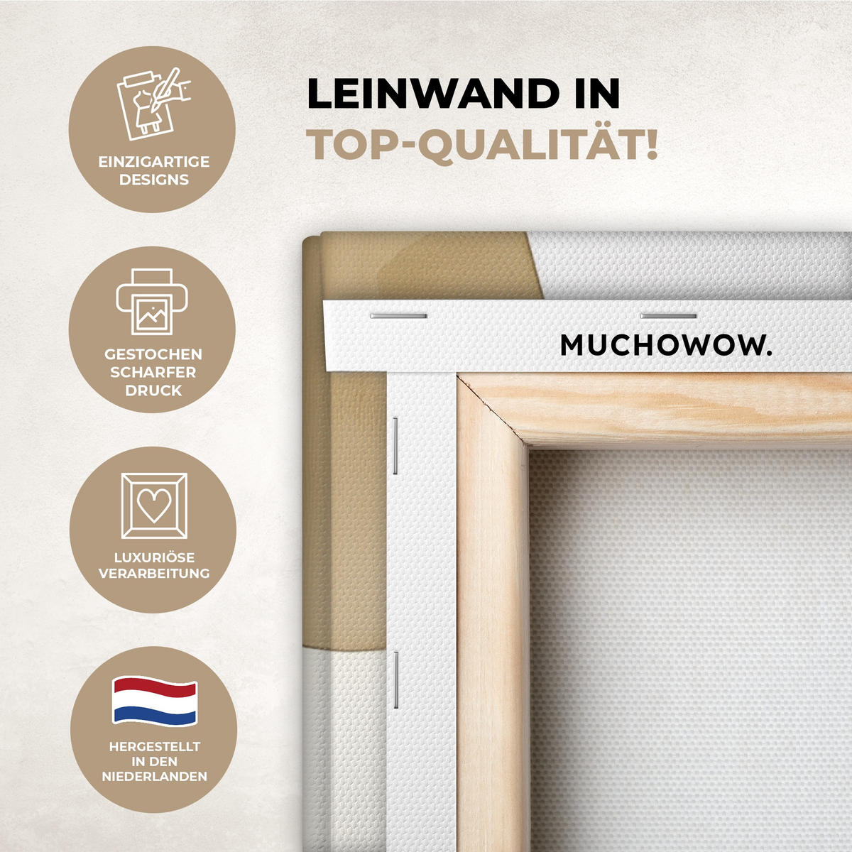 LEINWANDBILD Japandi - Abstrakt - Grün Wandbilder 80x60 cm - Salbeigrün, Textil (80/60cm) - MuchoWow