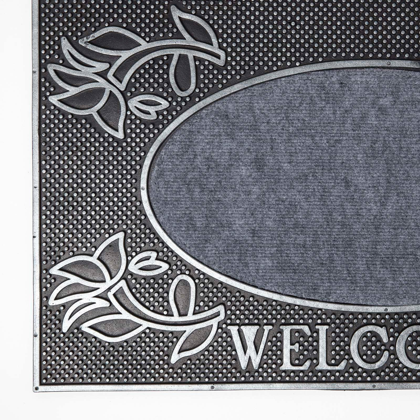 FUSSMATTE Welcome silber-grau 45/75 cm - Grau, Naturmaterialien (45/75cm) - Homescapes