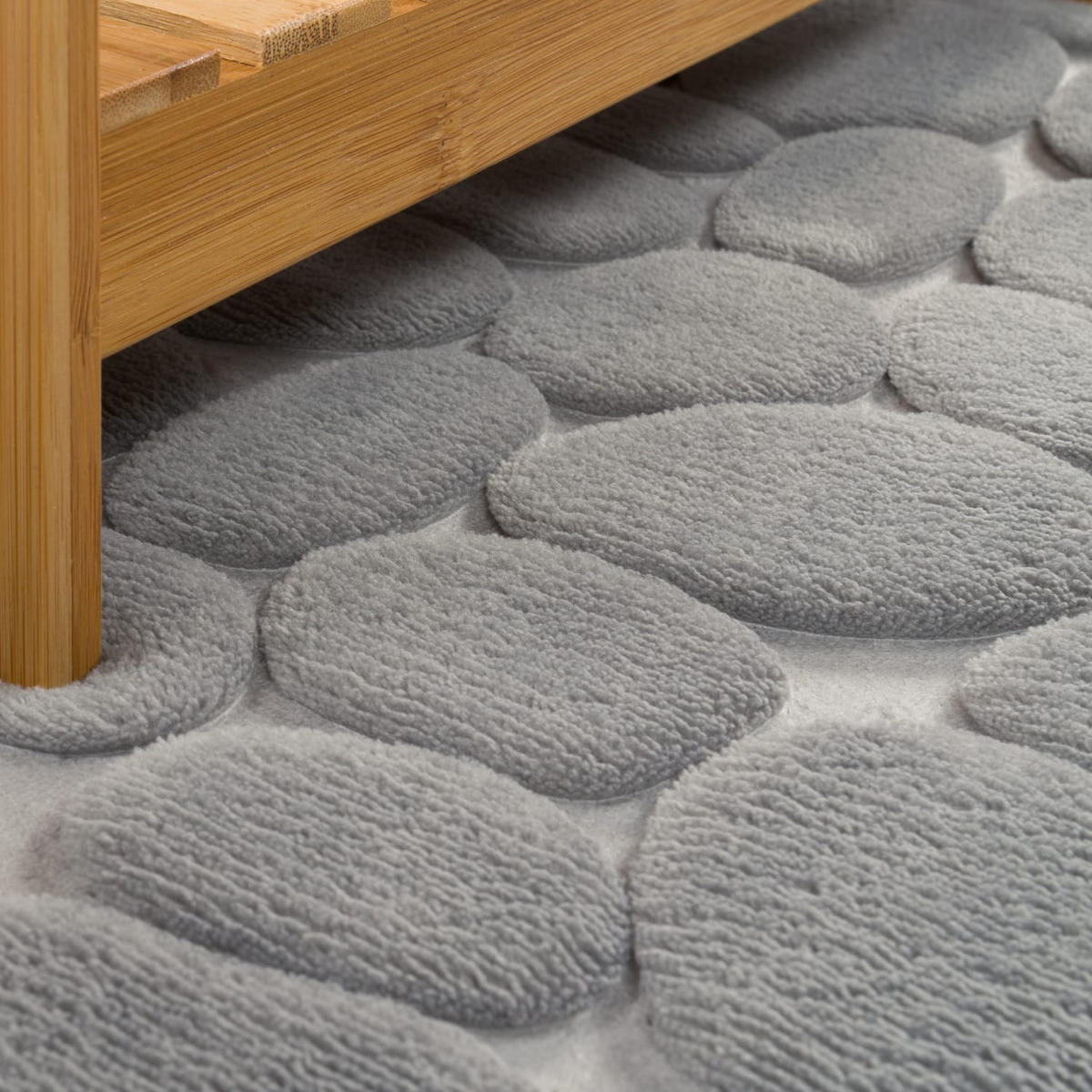 BADEMATTE 65/120 cm Corby 256 - Grau, Kunststoff (65/120cm) - Paco Home