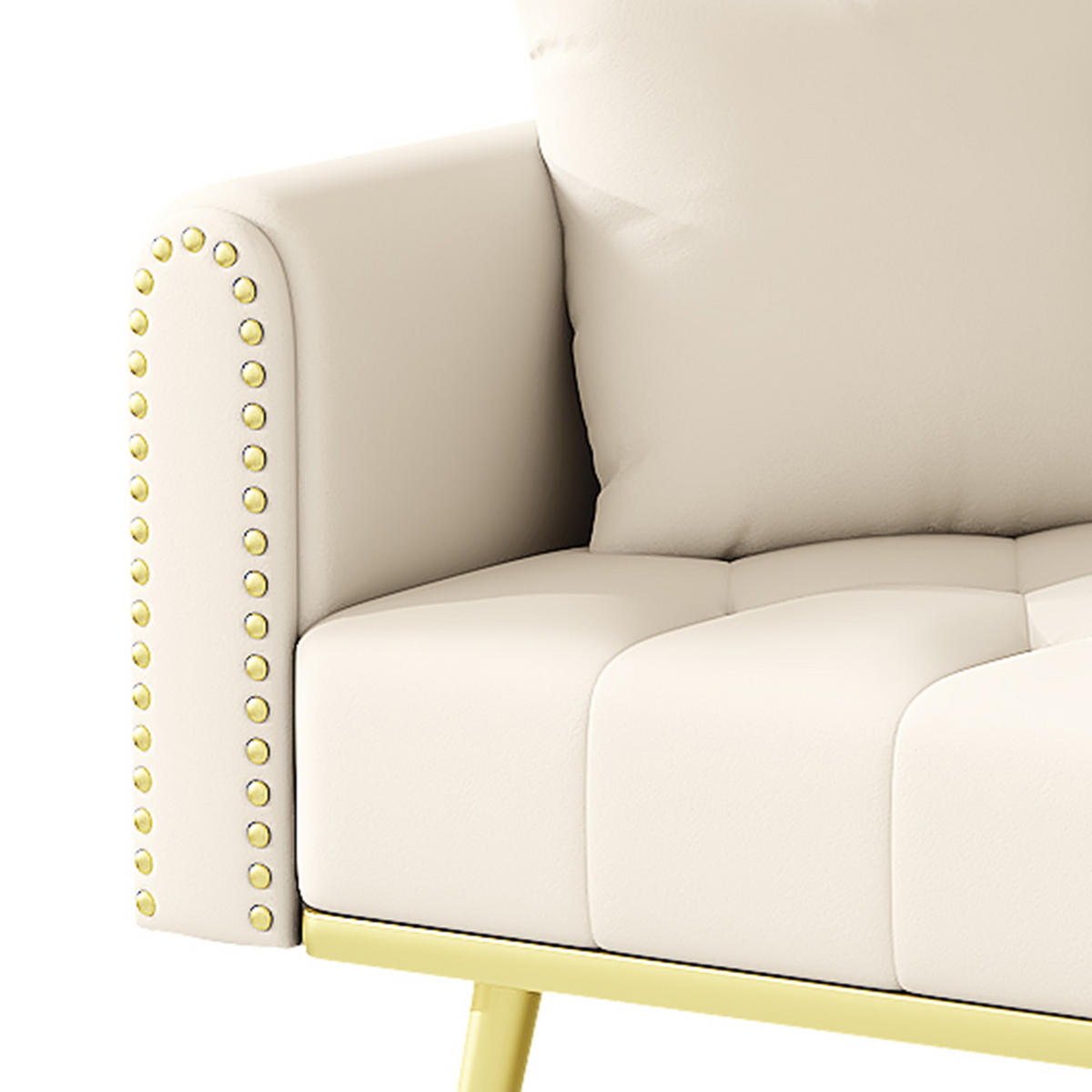 SCHLAFSOFA aus Samt 175×80×73,5 cm mit Liegefunktion & Getränkehalter, beige - Beige, Textil (80/73.5/175cm) - Luhomfu