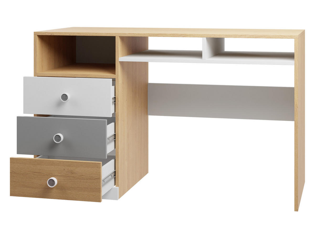 SCHREIBTISCH Pixel PX8 - Eichefarben/Weiß, Holzwerkstoff (55/125/76cm)