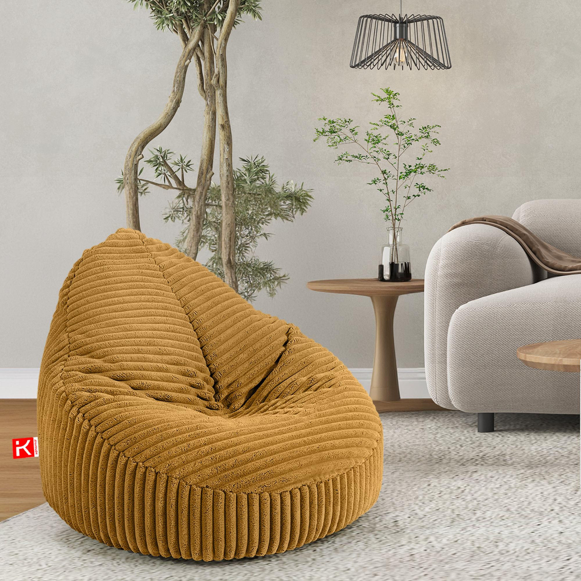 Thumbnail - Konsimo® Sitzsack, Gelb, Textil, 1-Sitzer, 85x80x85 cm, Wohnzimmer, Hocker, Sitzsäcke, XXL Sitzsäcke