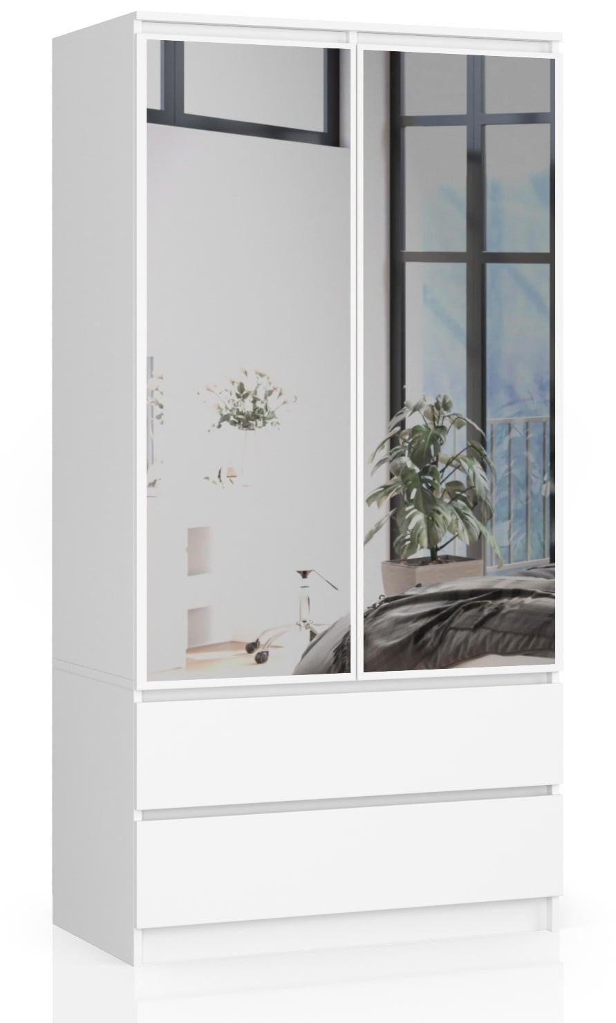 KLEIDERSCHRANK Weiß 180/90/51 - Weiß, Holzwerkstoff (90/180/51cm) - RAUMHIRSCH FURNITURE