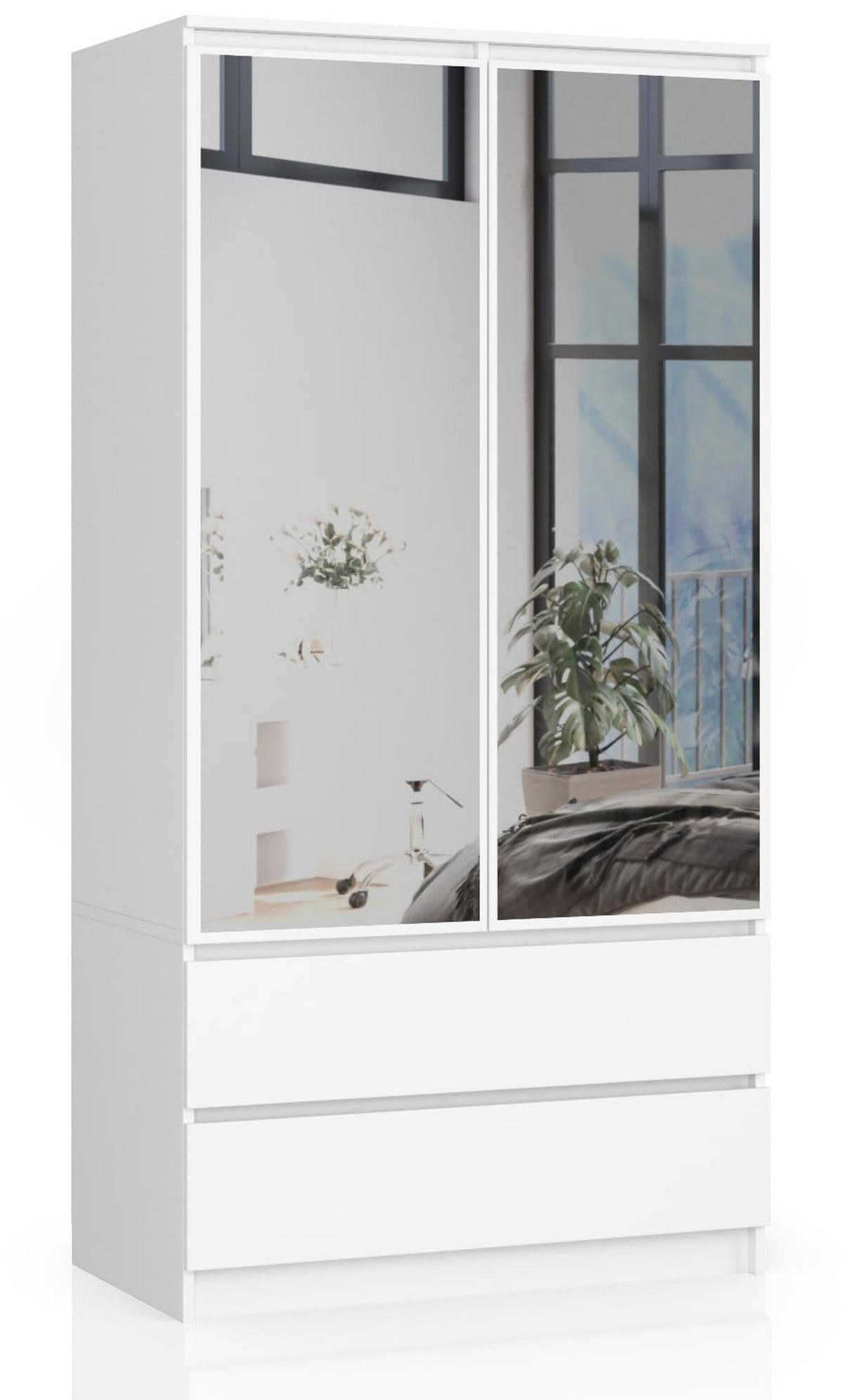 KLEIDERSCHRANK Weiß 180/90/51 - Weiß, Holzwerkstoff (90/180/51cm) - RAUMHIRSCH FURNITURE