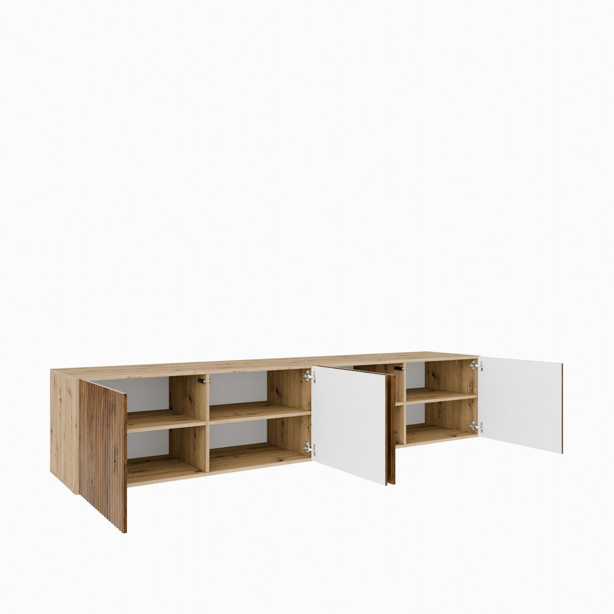 LOWBOARD VAREN 200/41/40 cm, Hängender TV-Schrank Eiche Artisan / Eichefarben - Eichefarben/Braun, Holzwerkstoff (200/41/40cm) - MASSENO