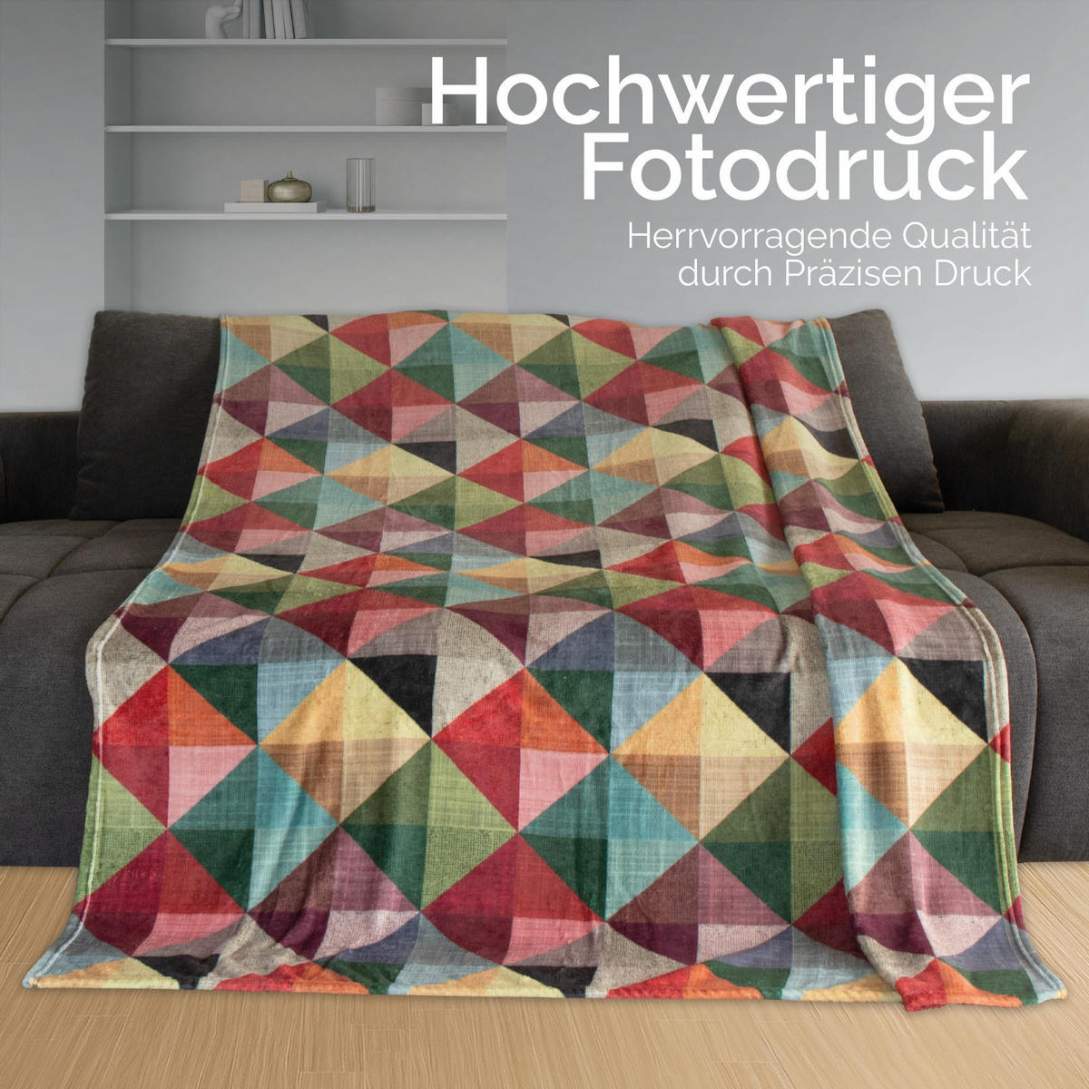KUSCHELDECKE mit Cashmere-Touch 150x200 cm Cubus - Rot/Multicolor, Textil (150/200cm) - Bestlivings