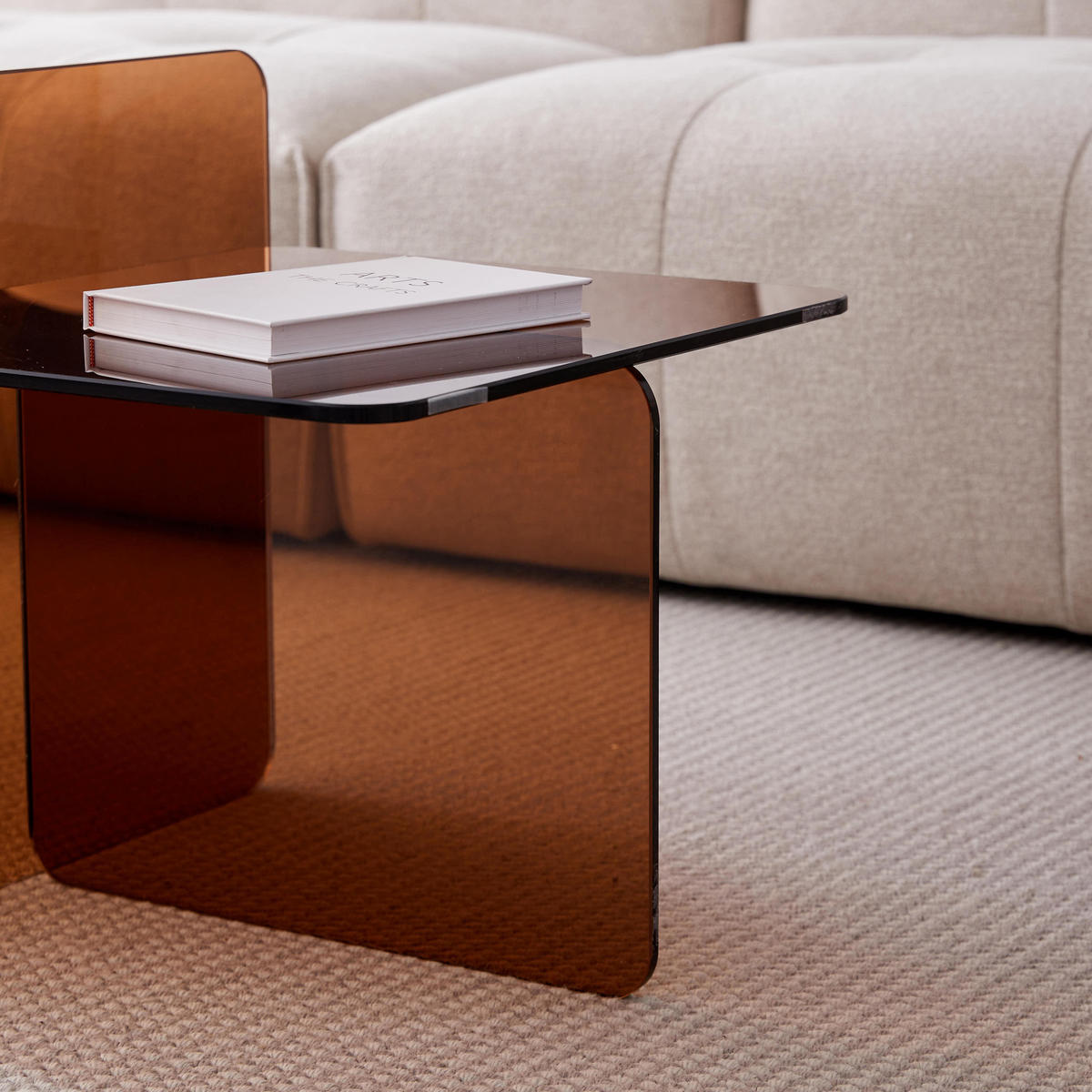 BEISTELLTISCH Braun 45/45/51 cm aus Glas - Braun, Glas (45/45/51cm) - PANGIVO