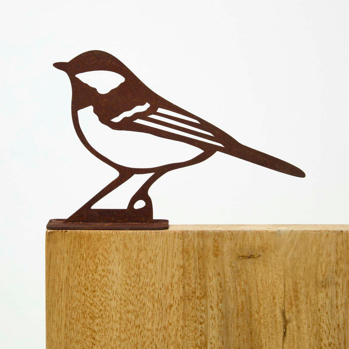 DEKOVOGEL Kohlmeise, Rost-Optik - Braun, Metall (3/10/14cm) - Homescapes