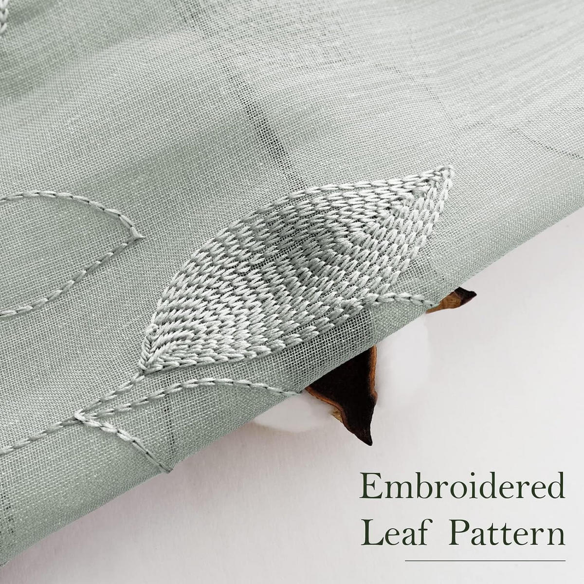 GARDINEN – Transparenter Stoff – 132 x 160 cm – Zweiteilig - Grün, Textil (160/1/132cm)