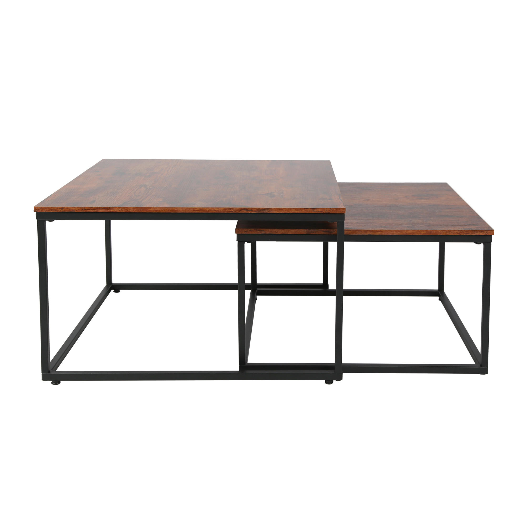 COUCHTISCH 2er Set quadratisch Eiche dunkel - Dunkelbraun, Holzwerkstoff (70/70/42cm) - Home Collective