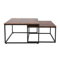 COUCHTISCH 2er Set quadratisch Eiche dunkel - Dunkelbraun, Holzwerkstoff (70/70/42cm) - Home Collective