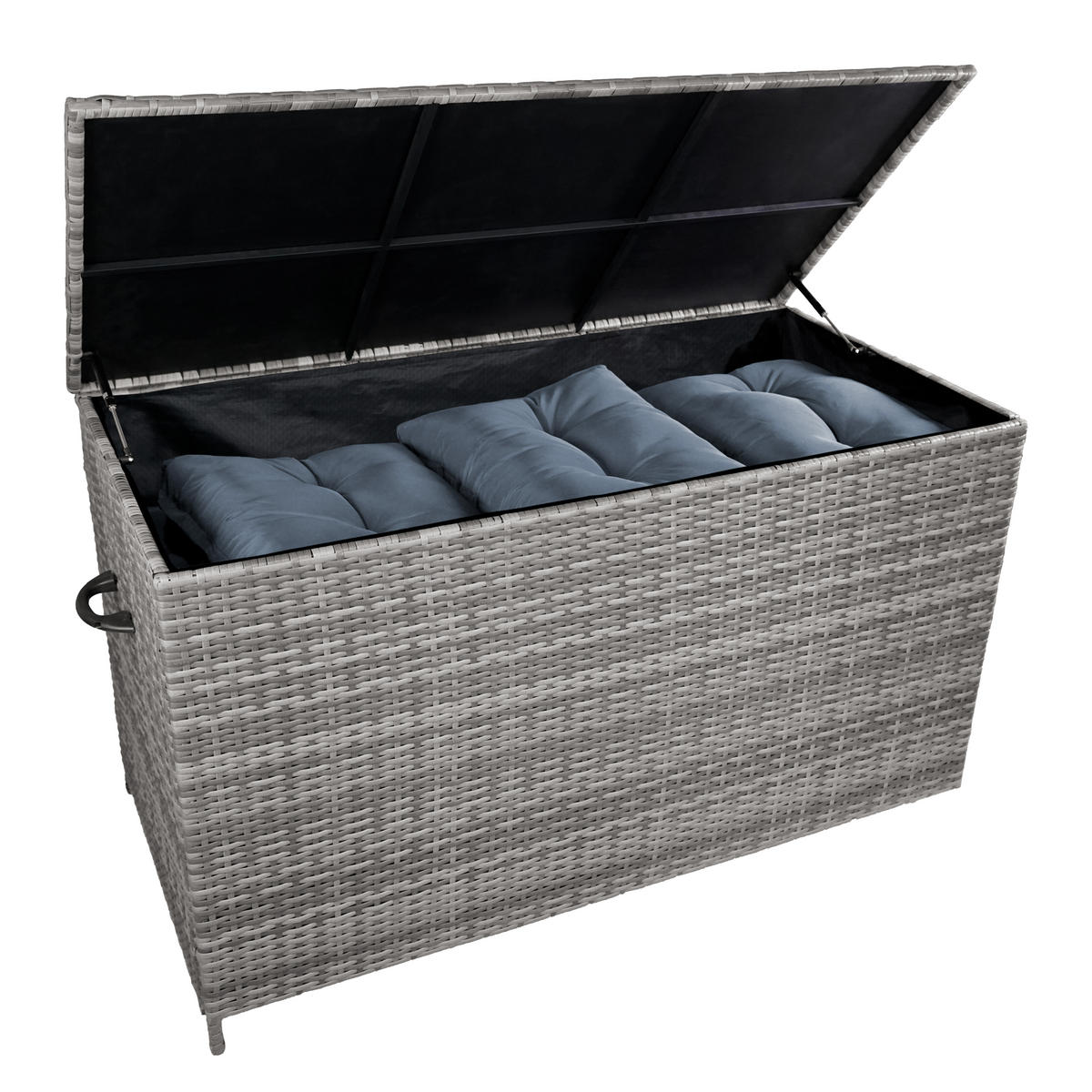 KISSENBOX Rattan - Grau - Grau, Naturmaterialien (138/1/70cm) - Monstershop