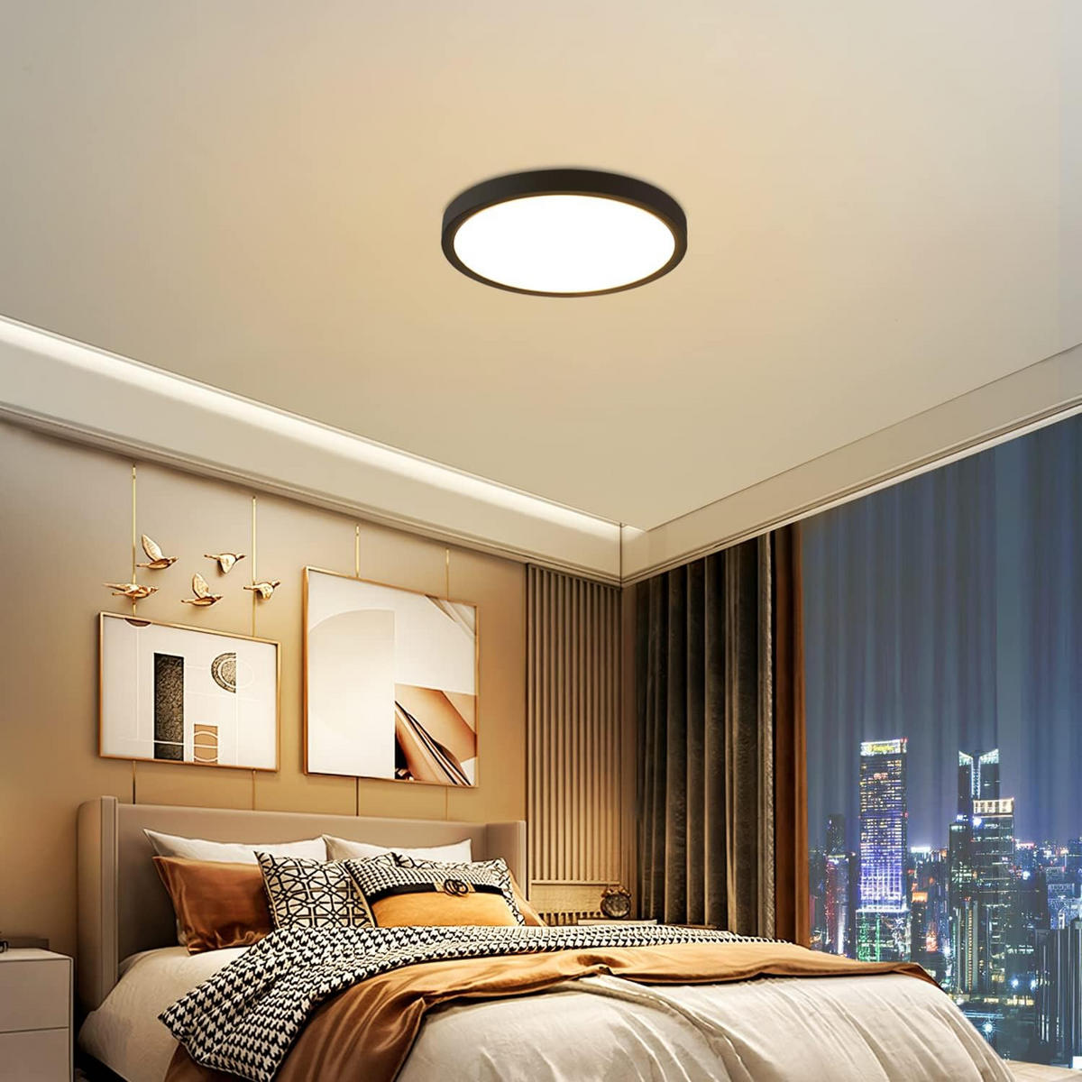 LED DECKENLEUCHTE Juliettara 23/23/2.4 cm - Schwarz, Kunststoff (23/23/2.4cm) - ZMH