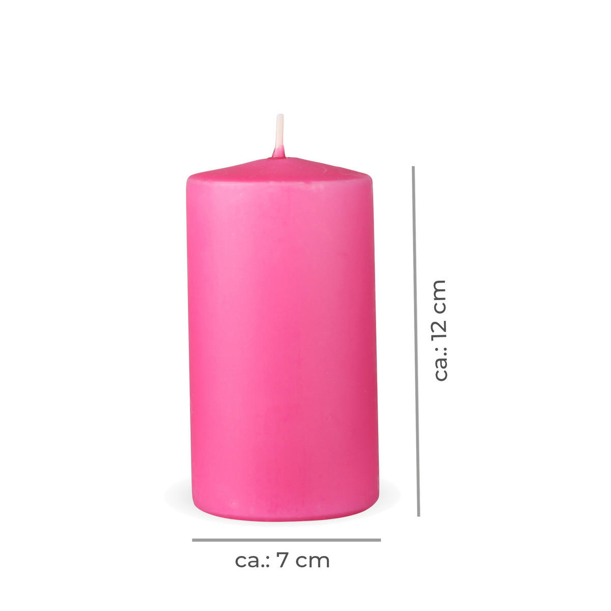 STUMPENKERZEN 8er Pack "Rosa", Größe Ø7cm x Höhe: 12 cm - Rosa, Naturmaterialien (7/12cm) - Bestlivings