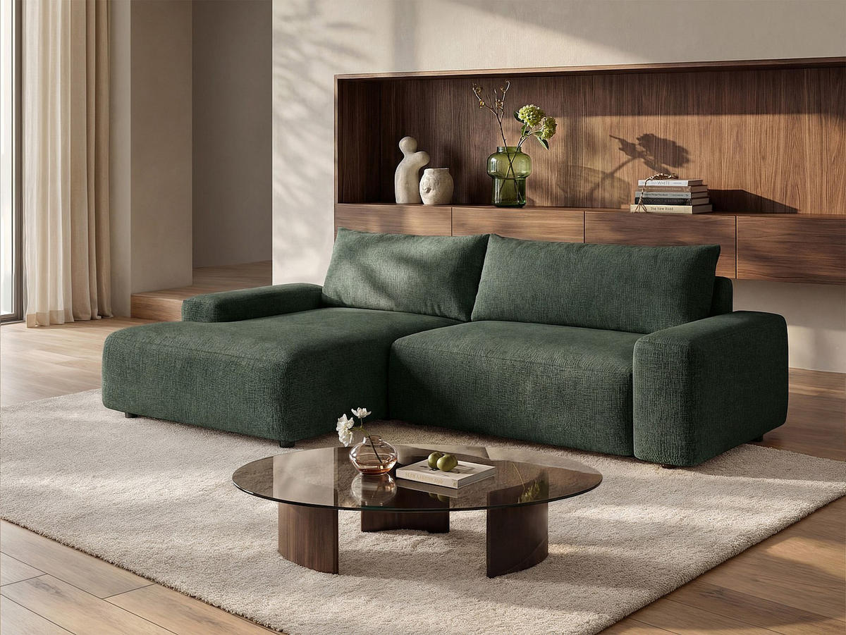 SCHLAFSOFA - 4 Personen - Stoff - Tannengrün - - Waldgrün, Textil (264/87/162cm) - Vente-Unique