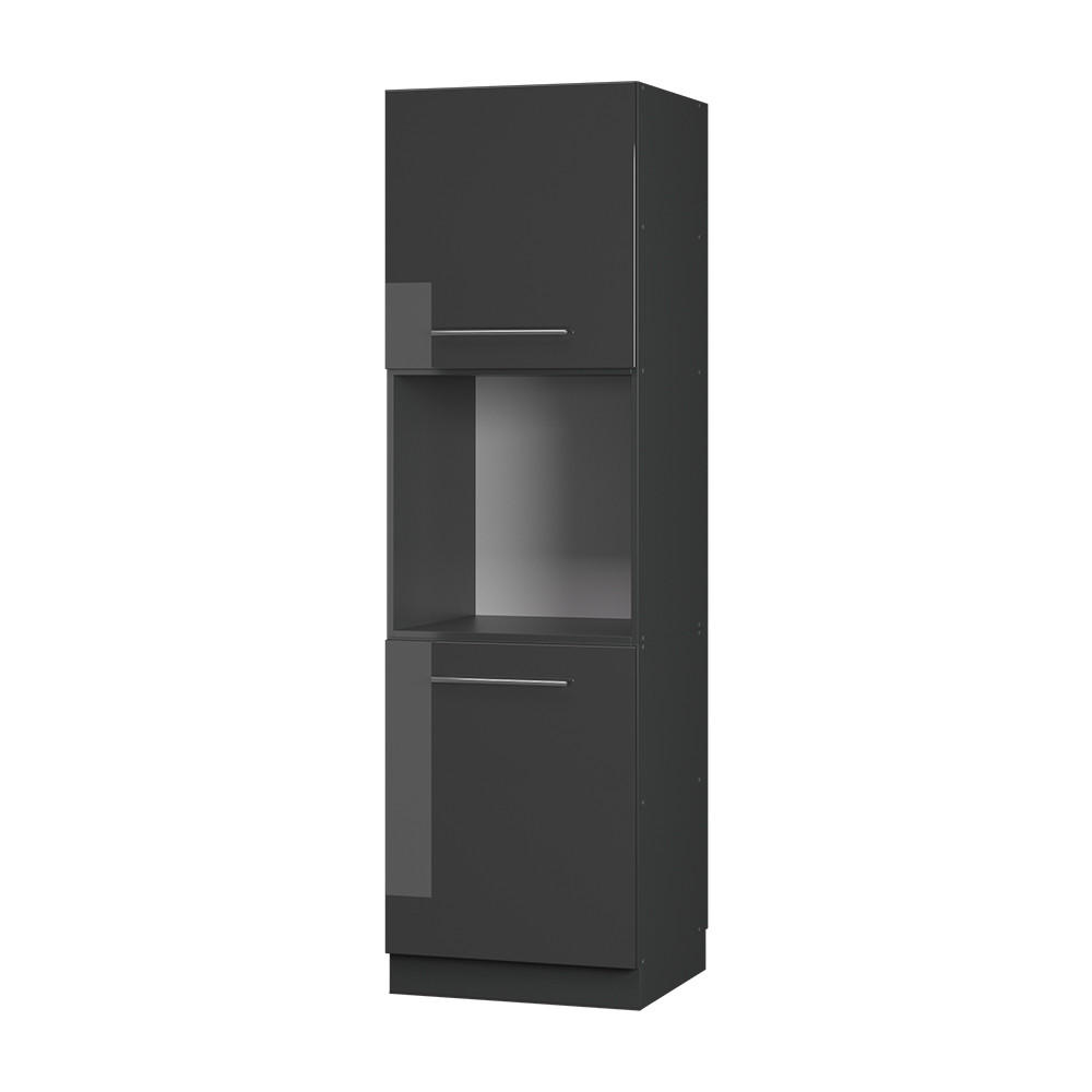 SKŘÍŇKA NA VESTAVĚNOU TROUBU Fame-Line Antracitový vysoký lesk - antracitová/vysoce lesklá černá, kompozitní dřevo (60/206.8/58cm) - Vicco