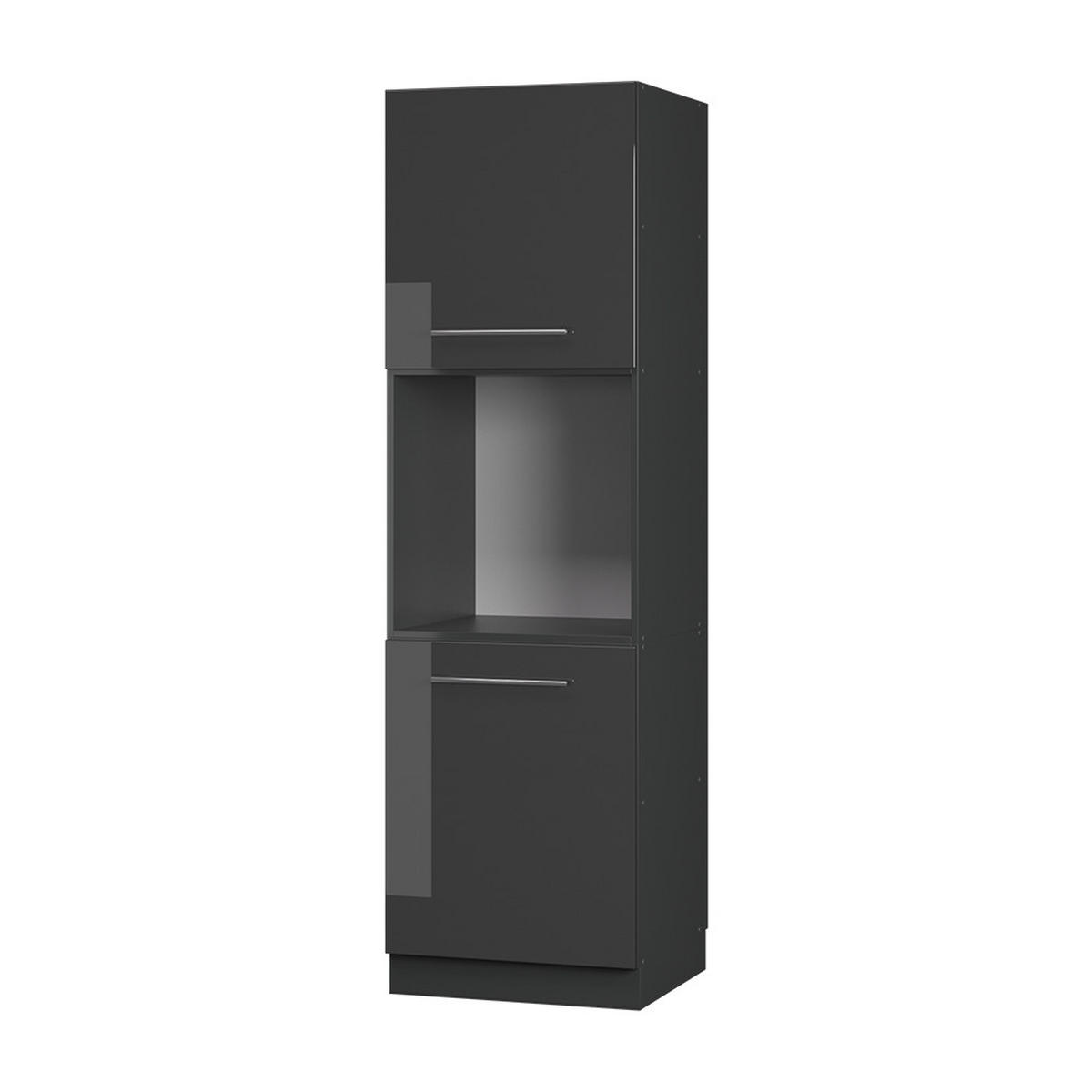 SKŘÍŇKA NA VESTAVĚNOU TROUBU Fame-Line Antracitový vysoký lesk - antracitová/vysoce lesklá černá, kompozitní dřevo (60/206.8/58cm) - Vicco