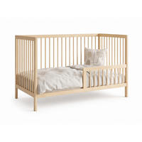 BABYPOSTÝLKA s poloviční boční zábranou 60x120 cm v přírodní barvě - přírodní, dřevo (60/120cm) - Kids Collective