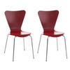 BESUCHERSTUHL Groningen - 2er Set rot - Rot, Metall (46/81/47cm) - TPFLiving