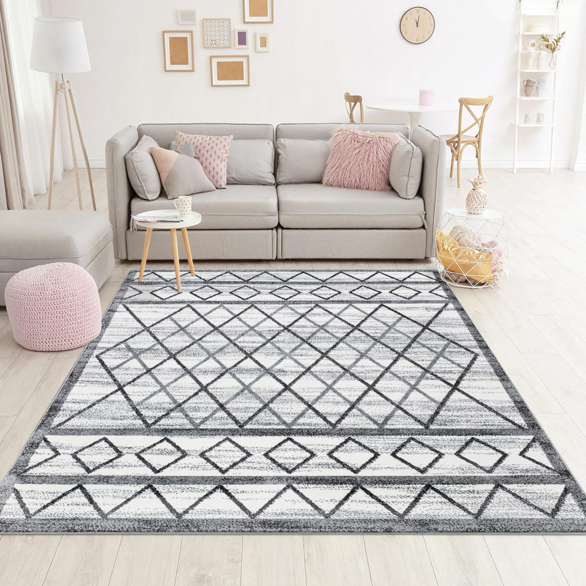 KURZFLOR-TEPPICH Young 964 Grau 190x280 cm - Creme/Grau, Textil (190/280cm) - carpet city