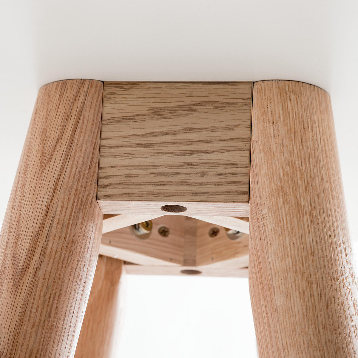 BARTISCH - Eiche teilmassiv - Weiß, Holzwerkstoff (60/60/100cm) - home24