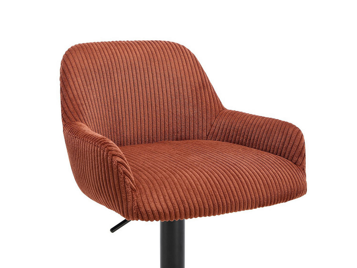 BARHOCKER 2er-Set höhenverstellbar - Cord & schwarzes Metall - Terrakotta - LILIYA - Braun, Textil (51/102/49cm) - Vente-Unique