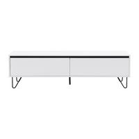 TV-BOARD - 160 cm x 40 cm - Holz, Platte - Weiß - ABUJA - Weiß, Holz (160/45/40cm) - Vente-Unique