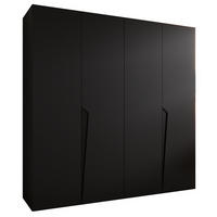 DREHTÜRENSCHRANK 202/200/52 4-türig - Schwarz, Holz/Metall (200/202/52cm) - Abiks Möbel