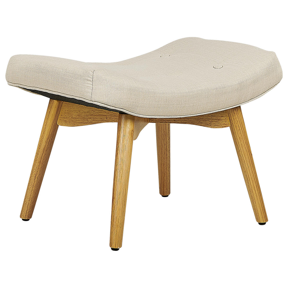SESSEL Helles Beige mit Hocker Vejle - Beige/Creme, Textil (81/100/78cm) - Beliani