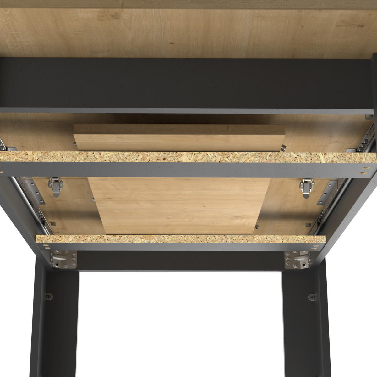 TISCH von 160 bis 200 cm in hamilton-eiche dekor und mattem schwarz - craft 160/90/77 cm - Eschefarben, Holzwerkstoff (23.8/90/77cm) - Calicosy