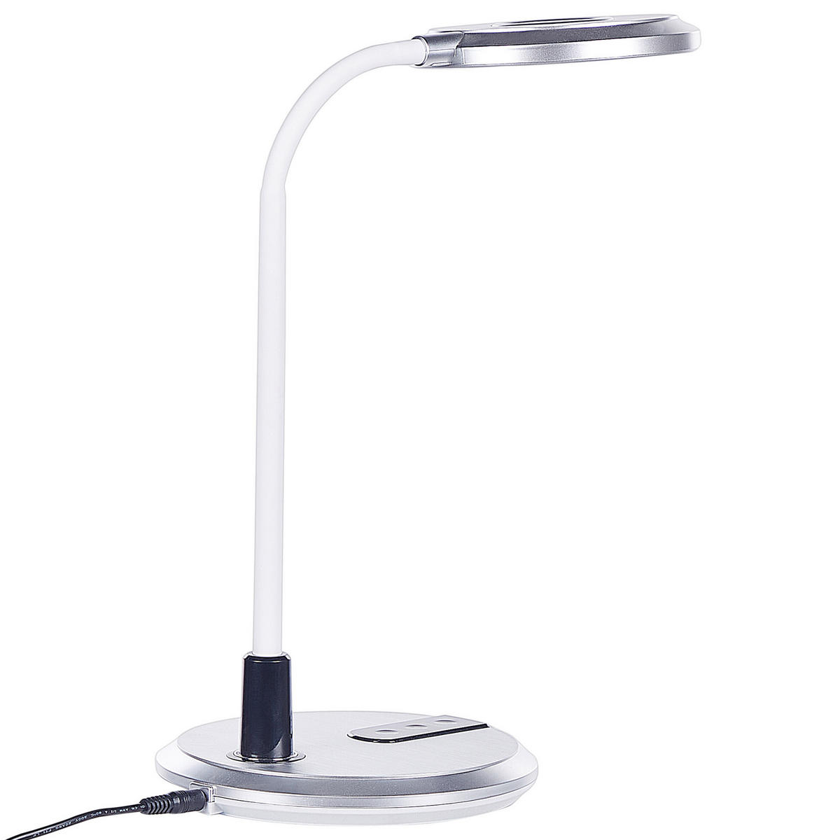 SCHREIBTISCHLAMPE Columba 19/19/43 cm - Silberfarben, Kunststoff (19/19/43cm) - Beliani
