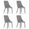 ESSZIMMERSTUHL 4-er Set IMOLA hellgrauer Sitz - Hellgrau, Textil (49.5/88/55.5cm) - Valora