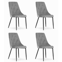 ESSZIMMERSTUHL 4-er Set IMOLA hellgrauer Sitz - Hellgrau, Textil (49.5/88/55.5cm) - Valora