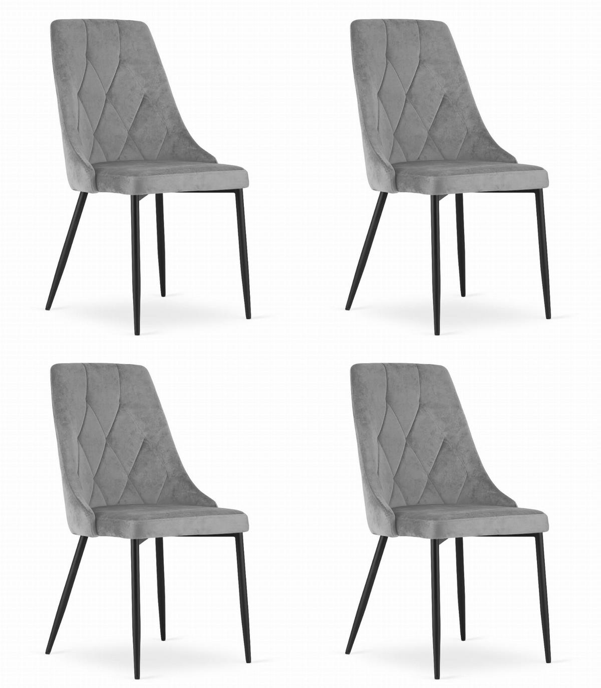 ESSZIMMERSTUHL 4-er Set IMOLA hellgrauer Sitz - Hellgrau, Textil (49.5/88/55.5cm) - Valora