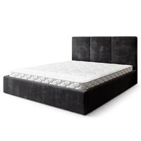 POLSTERBETT AZURI 180x200 cm mit Bettkästen - Schwarz - Schwarz, Holz (180/200cm) - MASSENO