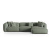 ECKSOFA modular rechts Martina aus strukturiertem Stoff moosgrün 3 Sitzplätze - Salbeigrün, Textil (176/332cm) - Micadoni