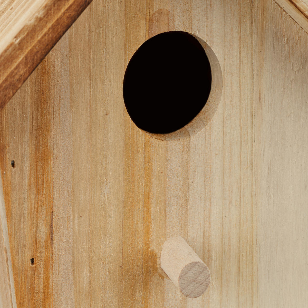 DEKO-VOGELHAUS - Hellbraun, Holz (15/16/11cm) - Relaxdays