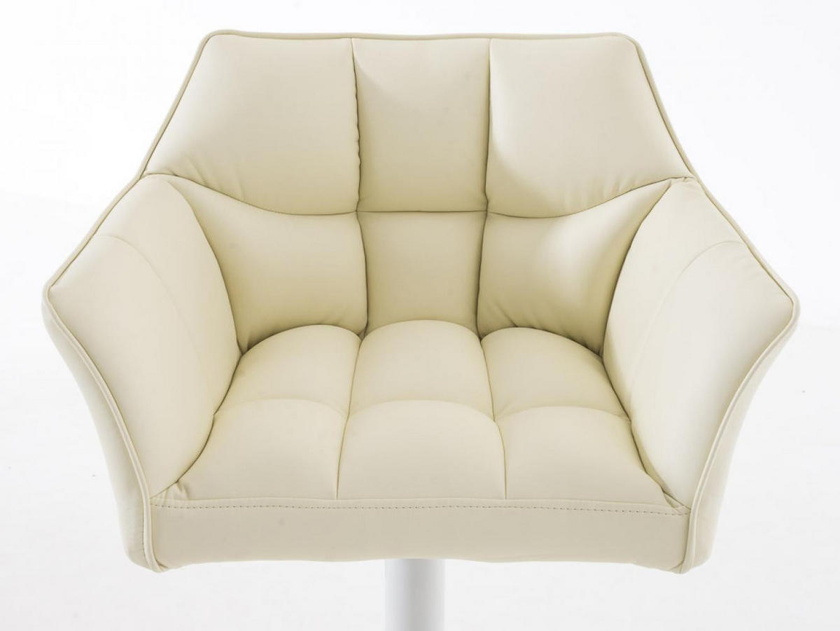 BARHOCKER 2er Set Lederlook Creme - Creme/Weiß, Textil/Metall (64/88/45cm) - CLP