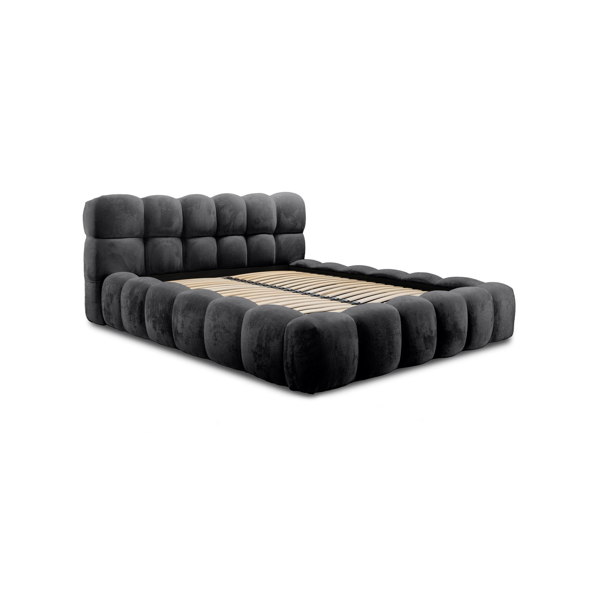 POLSTERBETT Aurelia - Schwarz, Holzwerkstoff/Textil (140/200cm) - Fun Möbel