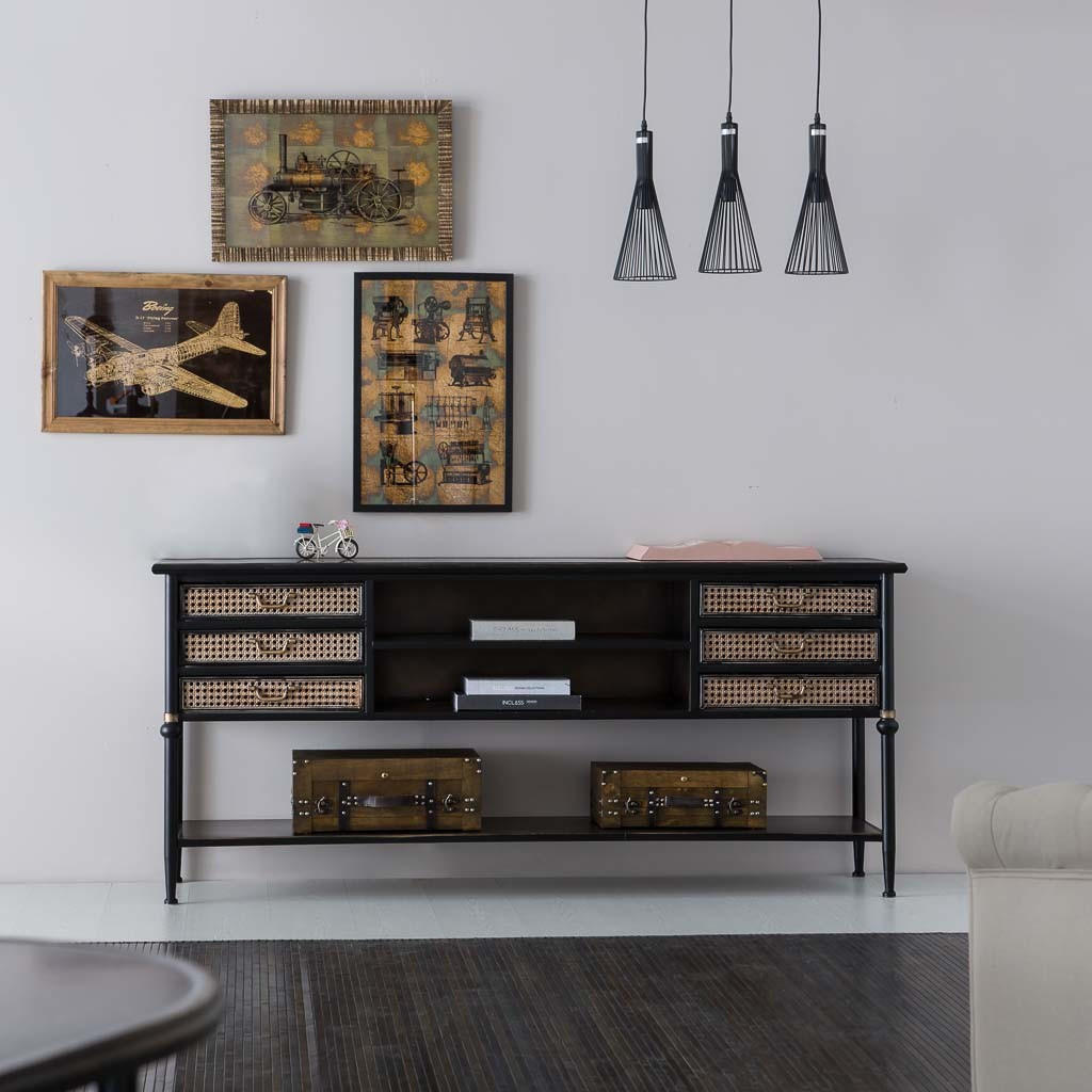 SIDEBOARD aus Metall 180x45x80 cm - Braun, Metall (180/80/45cm) - Wanderlust
