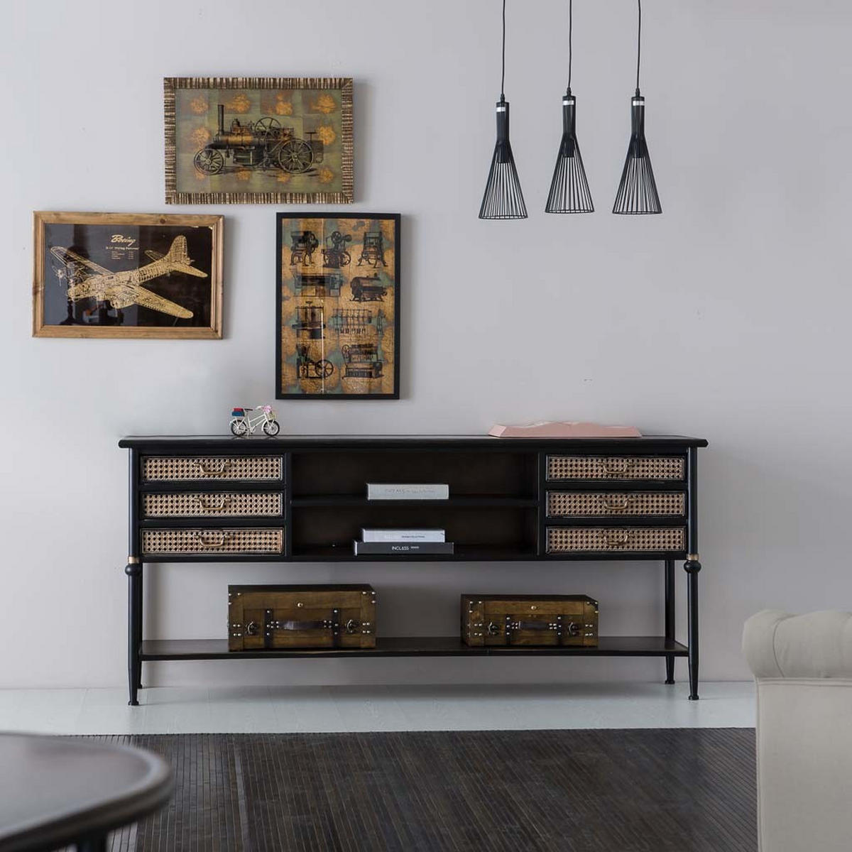 SIDEBOARD aus Metall 180x45x80 cm - Braun, Metall (180/80/45cm) - Wanderlust