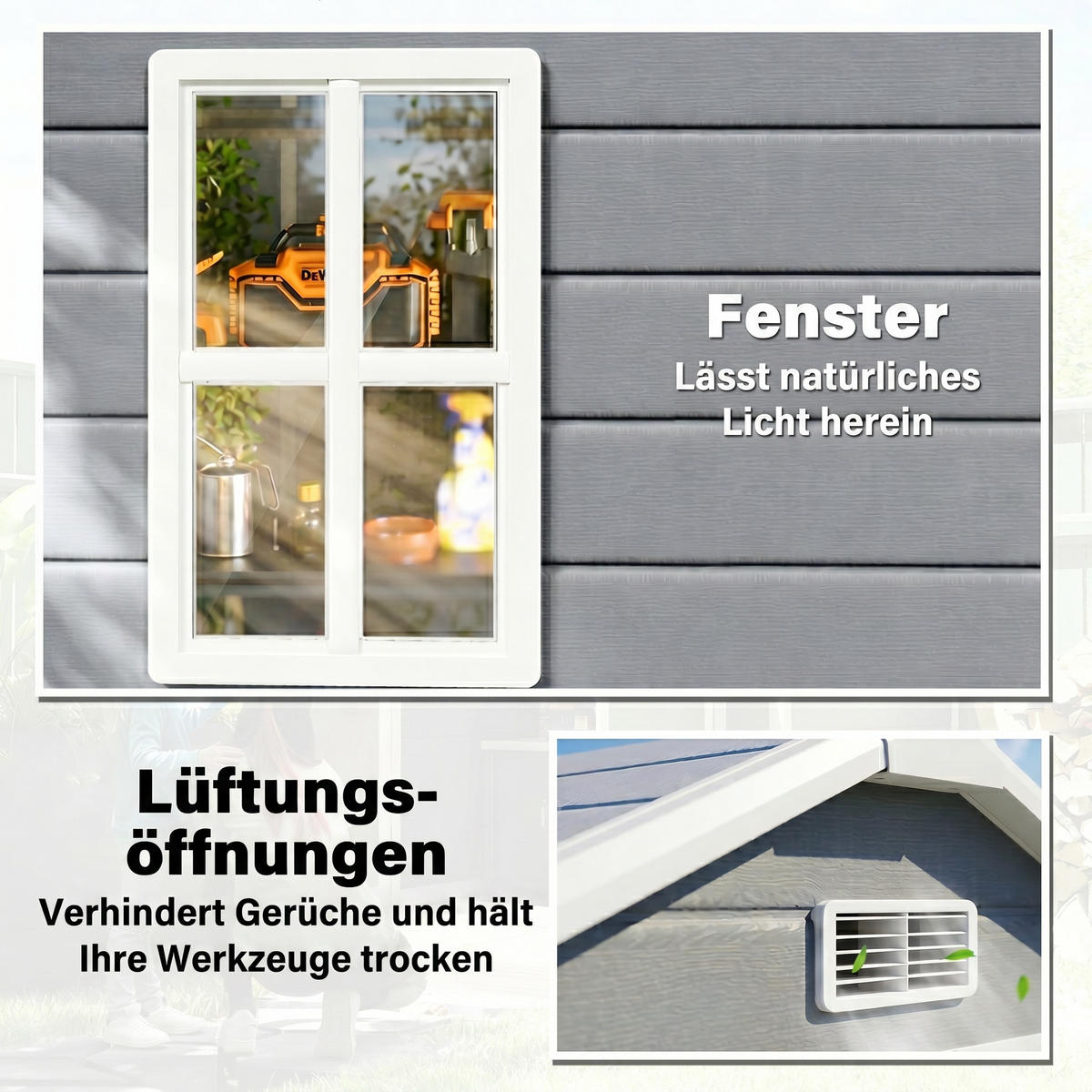 GARTENHAUS Grau 183.0/134.0/210.0cm - Grau, Metall (134/210/183cm)